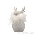 Decoración de ciervos de cerámica blanca para Navidad